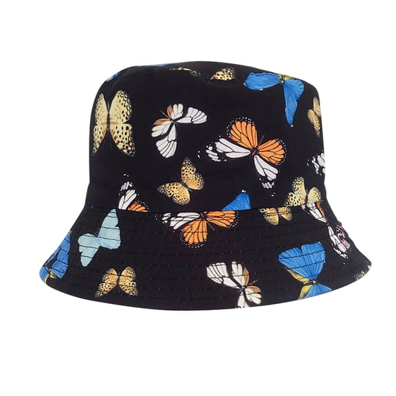 Hats for Women Butterfly Print Outdoor Fashion Sun Fisherman Hat