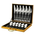 thumbnail image 1 of 24-Piece Flatware Set Stainless Steel Tableware Cutlery Set Service for 6 with High-grade Storage Case for Home Kitchen Restaurant Hotel, 1 of 7