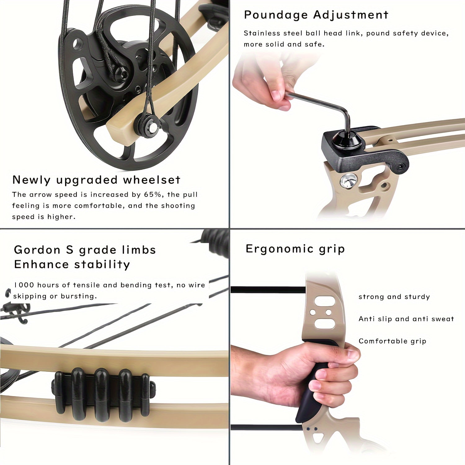 30-55lbs Compound Bow Carbon Arrows Kit Archery Hunting Adult Target Shooting