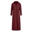 thumbnail image 4 of Gspmoly Robes pour Femmes, Robe à Manches Longues Décontractée en Coton et Lin Uni à Col en V pour le Printemps et l'Été avec Poches, Robes de Soirée pour Femmes jusqu'à 65 % de Rabais, 4 of 6