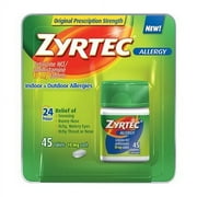 Zyrtec 24 Hour Allergy Relief Tablets For Indoor And Outdoor Allergies, 10 Mg - 45 Ea, 3 Pack
