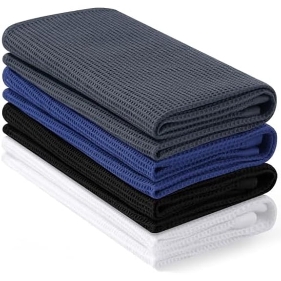100% Cotton Waffle Weave Kitchen Towels - 4 Pack Soft and Absorbent Dish Towels - 16 x 26 Inches Quick Dry Hand Towels - Multiple Colour
