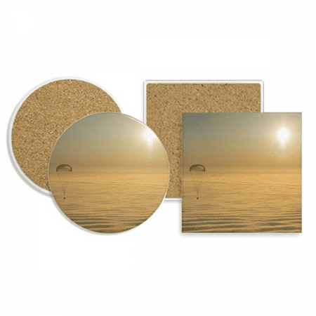 

ed bright sun clound balloon coaster cup mug holder absorbent stone cork base set
