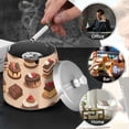 thumbnail image 4 of Yayeee Ashtray with Lid for Cigarette Smokeless Stainless Steel Home Ash Holder, Creamy Cake, 4 of 7