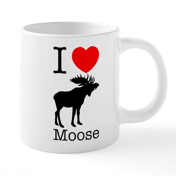 CafePress - I Heart Moose - 20 Oz White Ceramic Mega Mug