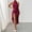 Dresses-502Wine, variant on Gamivast Dresses for Women Slim Halter Neck Midi Dress Sleeveless Satin Dress Ruched Side High Slit Silk Texture for Cocktail Party Club