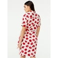thumbnail image 3 of Free Assembly Women's Wrap Shirt Dress with Short Sleeves, 3 of 6