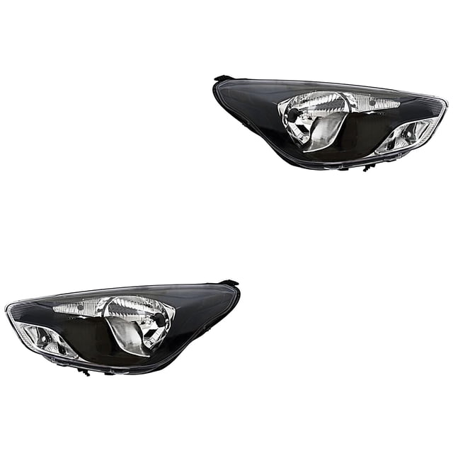 Par de Faros TYC Figo 2016 A 2018 Ford Fondo negro