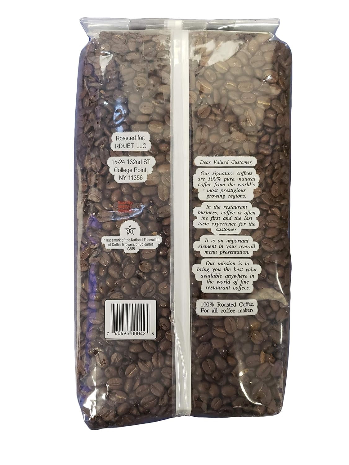 Chefs Quality - Colombian Whole Bean Coffee - 2.5 lb.