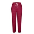 thumbnail image 6 of Taqqpue Womens Baggy Sweatpants Casual Solid Color Cotton Elastic High Waisted Drawstring Palazzo Harem Pants Loose Fit Wide Leg Trousers Pants Workout Active Athletic Joggers Pants with Pockets, 6 of 6
