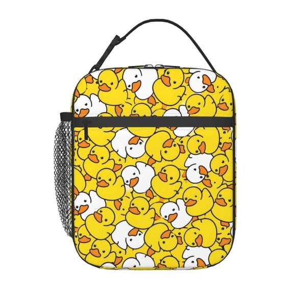 Cute Rubber Duck Lunch Bag Reusable Thermal Lunch Box with Handle for Women and Men