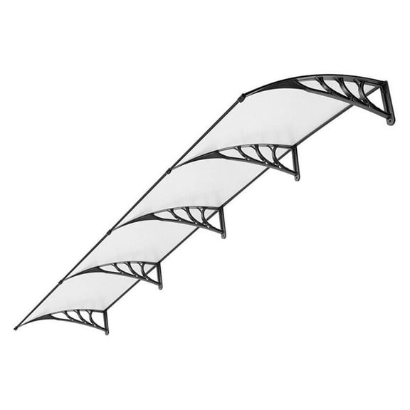 AetherLove Window Door Awning Canopy UV Rain Cover 40" x 160" Polycarbonate Patio Sun Shade,Silver