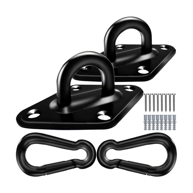 Ganchos para hamaca Yashi 2 ganchos de ojo de Acero inoxidable M10 capacidad 1700 libras color negro
