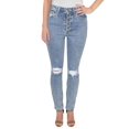 thumbnail image 1 of We Wore What Womens Danielle Distressed High Rise Straight Leg Jeans, 1 of 5