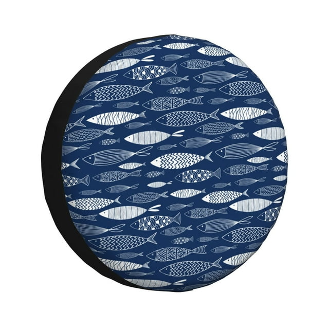 Balery Ornamental Fish Cubiertas para Neumáticos - Protector Resistente para Neumáticos de Camioneta, SUV, Remolque, Camper y RV-17 inch