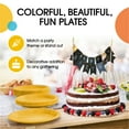 thumbnail image 7 of Exquisite 10" Heavy Duty 350 GSM Yellow Disposable Party Plastic Plates - 100 Count, 7 of 7