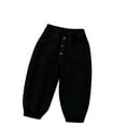 thumbnail image 3 of Jinhomg Baby Boys Winter Pants Toddler Soft Cozy Corduroy Sweatpants Kids Girls Casual Solid Elastic Waisted Lounge Pant with Pockets Winter Saving Black 3 Years, 3 of 4