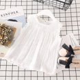 thumbnail image 2 of OUSITAID Blouses d'Été pour Filles Hauts Chemises en Lin Coton Dentelle, 2 of 2