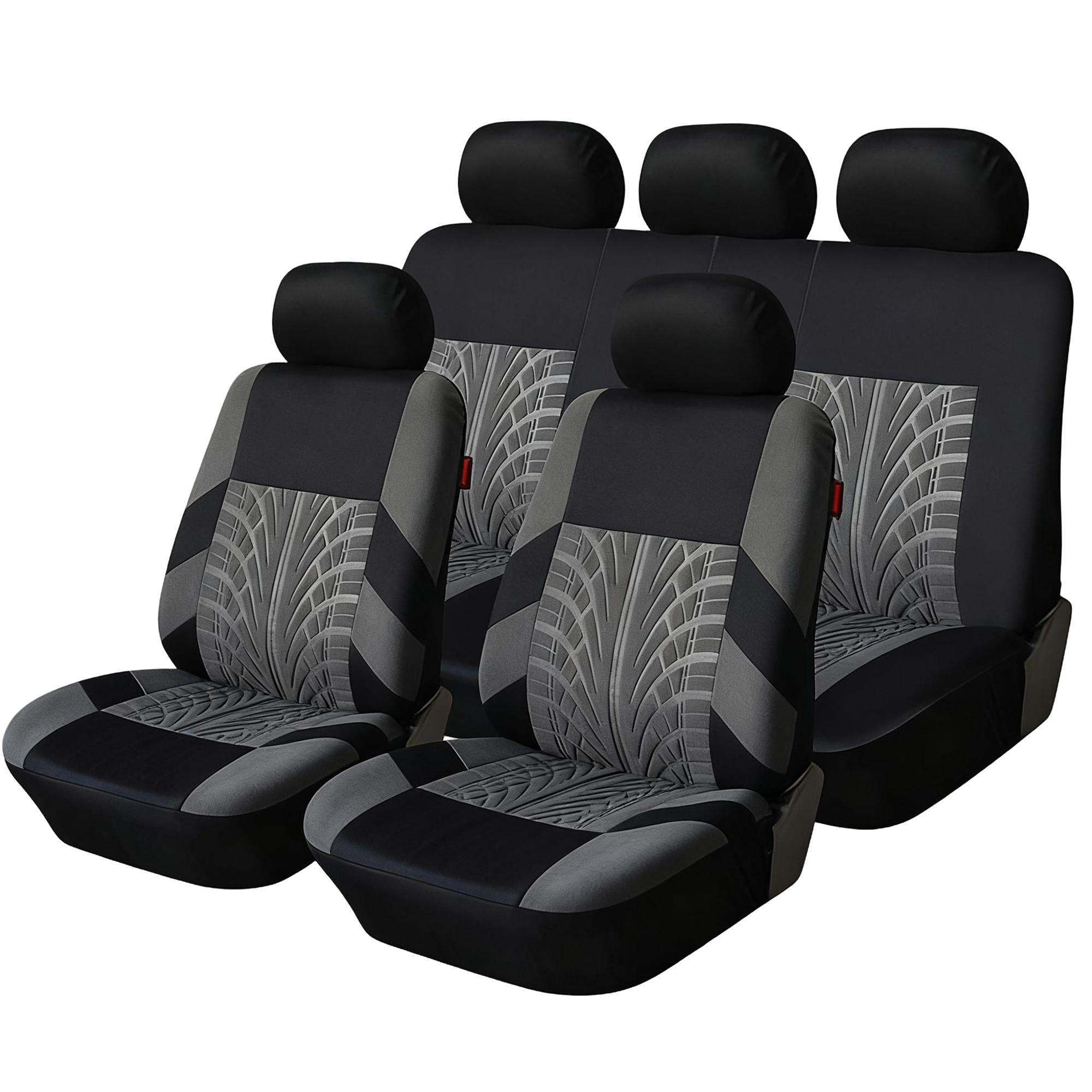 FLORAY 9-Piece Universal Car Seat Covers, Gray, Airbag Safe