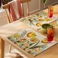 thumbnail image 4 of Yellow Tulip Placemats Set of 1, Watercolor Floral Retro Linen Non-Slip Place Mats Washable Table Mats for Kitchen Dining Table Decorations Indoor/Outdoor, 4 of 9