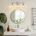 thumbnail image 2 of Deyidn 3-Light Nickel Bathroom Vanity Light, 22 inch Modern Wall Sconce with Clear Cone Glass Shades for Bath, Powder Room, Mirror Lighting, 2 of 9