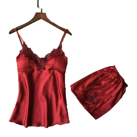 

Hopiumy Women Satin Silk Lace Robe Dress Pajama Set Bridal Wedding Sleepwear Nightdress