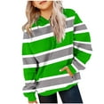 thumbnail image 1 of Milgrthf Stripes Hoodies for Tween Girls Color Block Casual Long Sleeve Y2k Fall Sweatshirts with Pocket Green 4 Years, 1 of 4