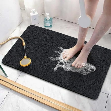 Asvin Soft Textured Bath Shower Tub Mat 24X32 Inch Phthalate Free Non Slip Comfort Bathtub Mats With Drain Pvc Loofah Bathroom Mats For Wet Areas Quick Drying