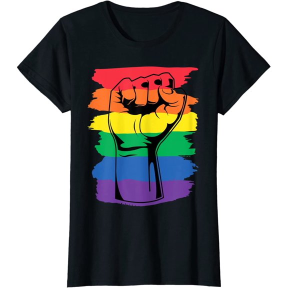 Pride Month Merch LGBT Rainbow Fist LGBTQ Pride Gift T-Shirt