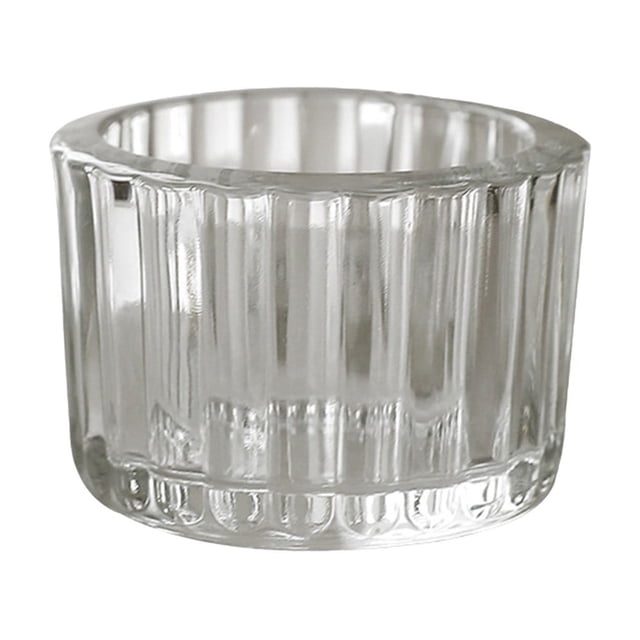 Tea Light Glass Cup Thickened Heat Resistant Shadow Effect Multi Use Candle Holder for Dinner Decor