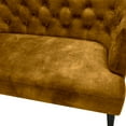 thumbnail image 7 of 49" Loveseat Sofa, Modern Velvet Upholstered Loveseat Chair with Tufted Curved Backrest and Wooden Tapered Legs 2-Seat Sofa with Arms Accent Sofa Barrel Sofa Accent Chair for Living Room, Mustard, 7 of 7