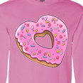 thumbnail image 4 of Inktastic Heart Shaped Donut with Pink Icing and Sprinkles Long Sleeve T-Shirt, 4 of 5