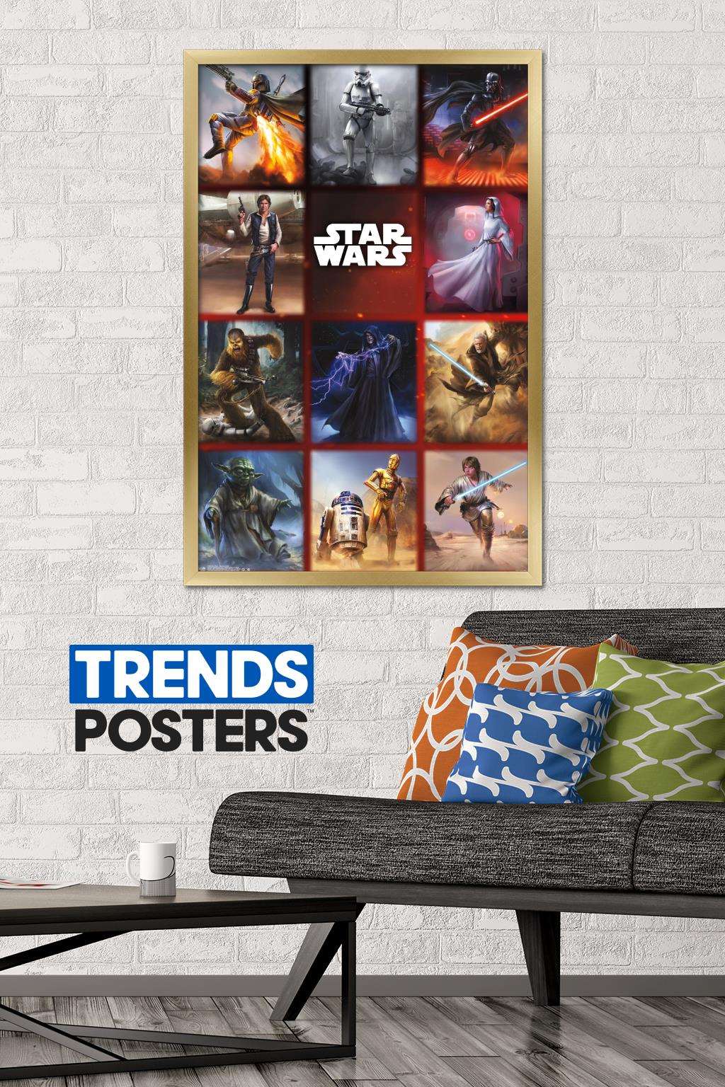 Star Wars: Saga - Moments Grid Wall Poster, 22.375" x 34", Framed