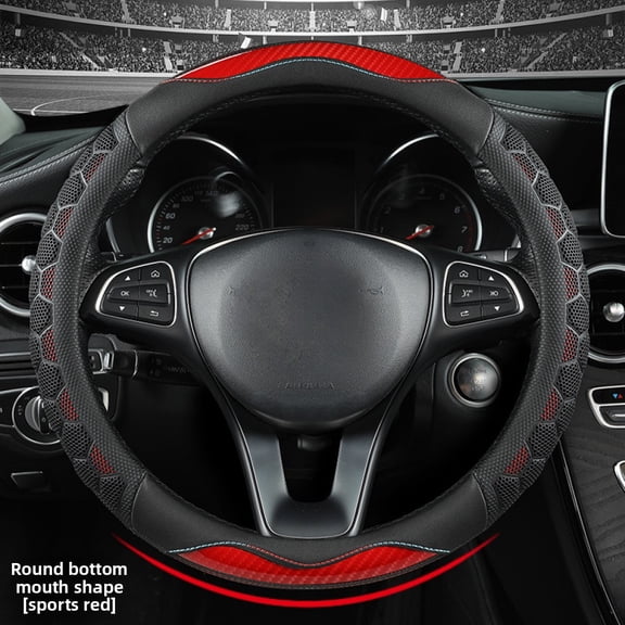 Football leather grip anti-slip car steering wheel cover, universal handle cover for indoor sports vehicles
