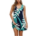 thumbnail image 2 of Rciityk Summer Dresses for Women Beach Boho Sundress Floral Printed Sleeveless Mini Dresses Casual Loose Tank Dress with Pockets, 2 of 7