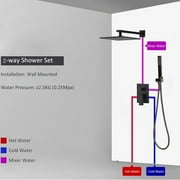 Black Colors Shower System Faucet 12 inch Rainfall Shower Head Hand Shower Tap