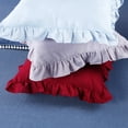 thumbnail image 4 of Ruffle Decorative Throw Pillow Cover, Soft Cushion Case for Sofa & Bedroom Decor, Modern Solid Color Ruffled Edge Pillow Cover, Multiple Colors, Pillow Cover Only, 4 of 9