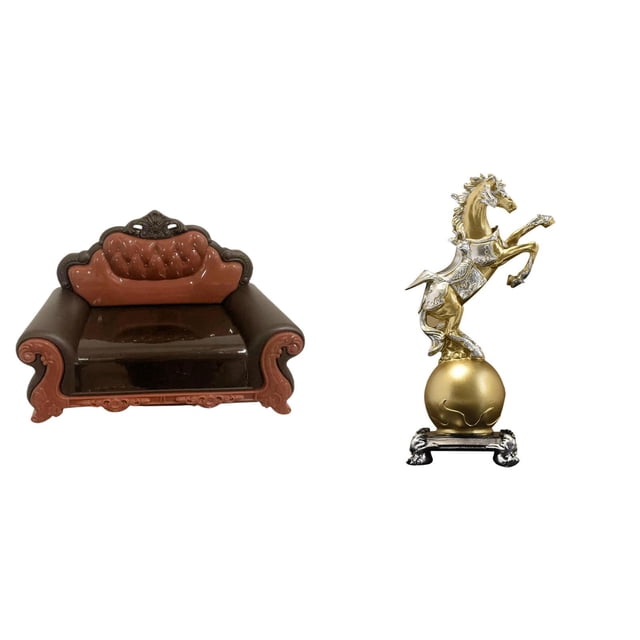 Sofá en miniatura para muñecas,Muebles de casa de muñecas,modelo de sofá europeo,decoración,Figura de escritorio,Estante de estatua de caballo para escritorio,oficina,decoración del