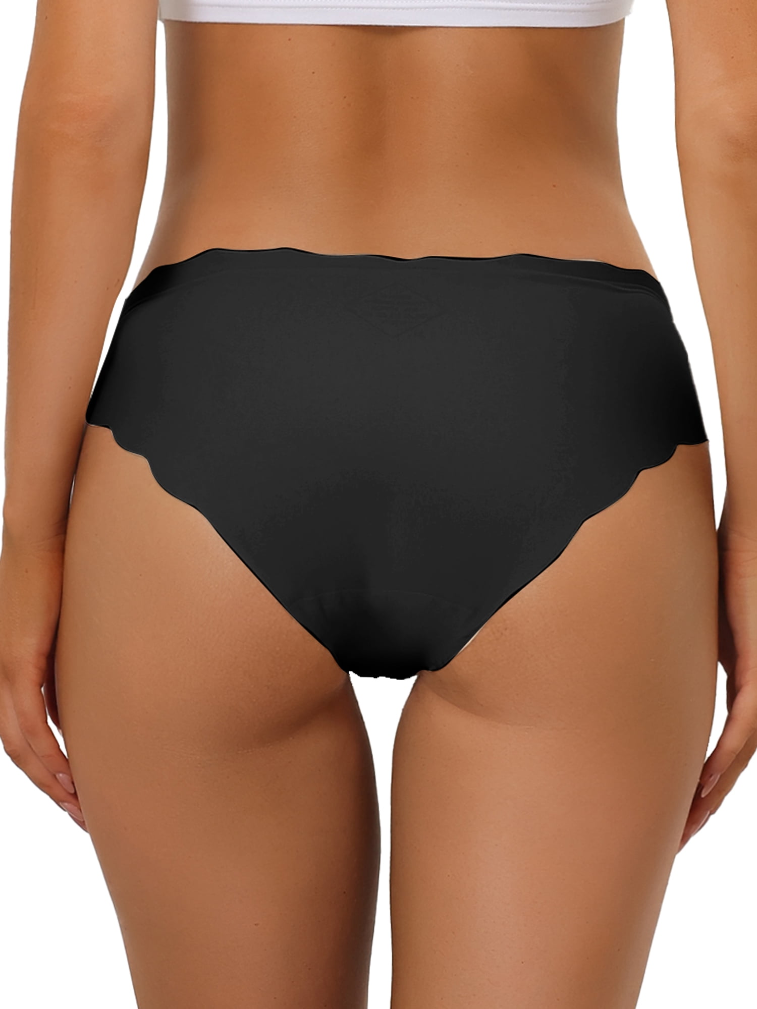 Unique Bargains Women No Show Stretch Underwear Invisible Brief Panties S Black