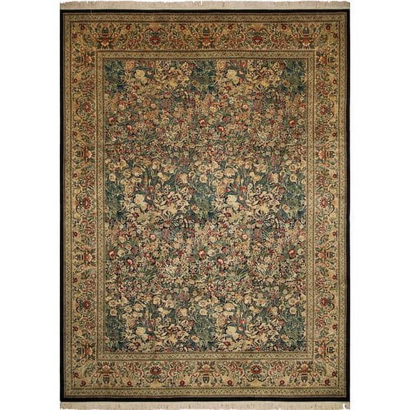 Noori Rug Wali Ajda Hand Knotted Wool Black Area Rug