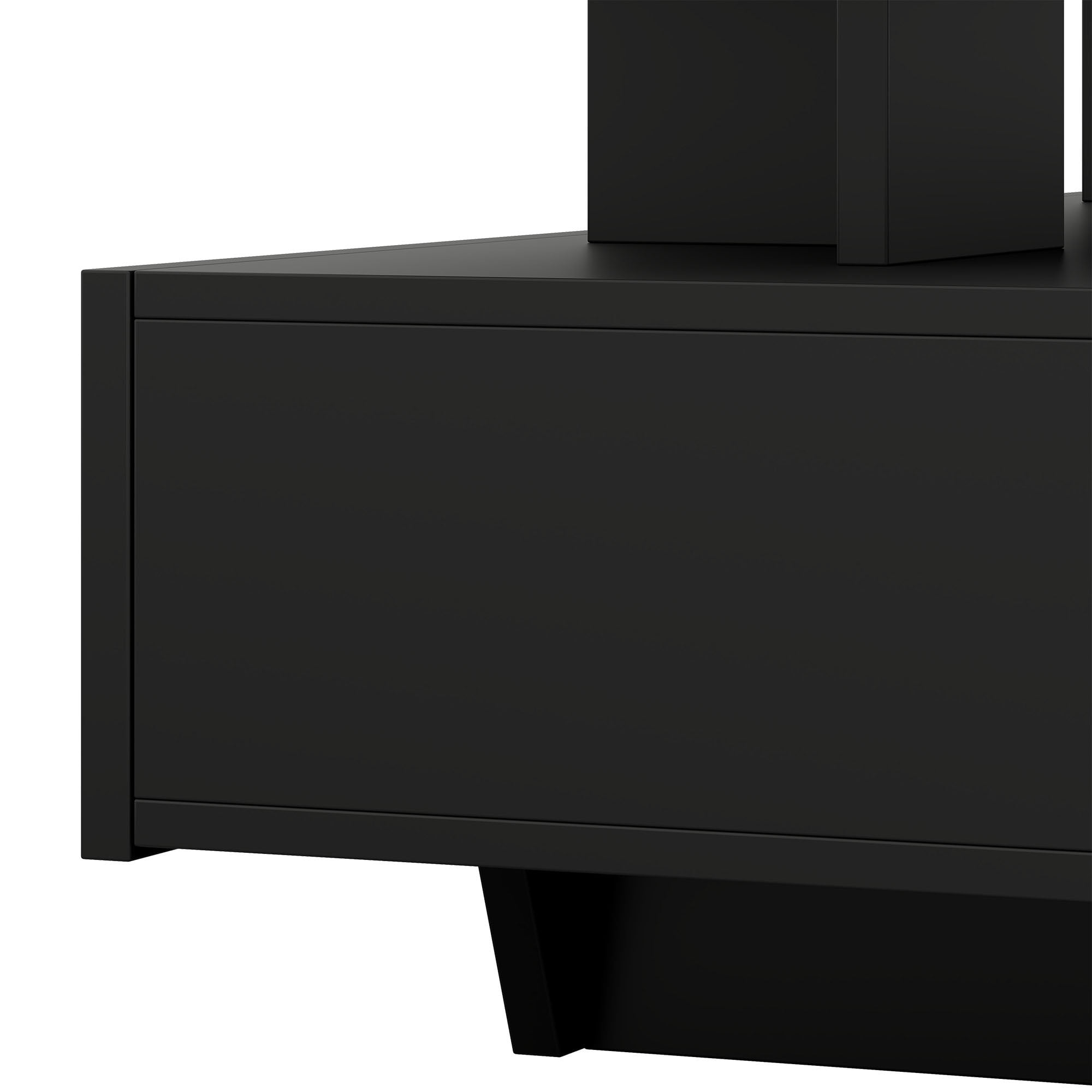 Uforic Modern LED Coffee Table, Center Tables with Storage for Living Room, Black