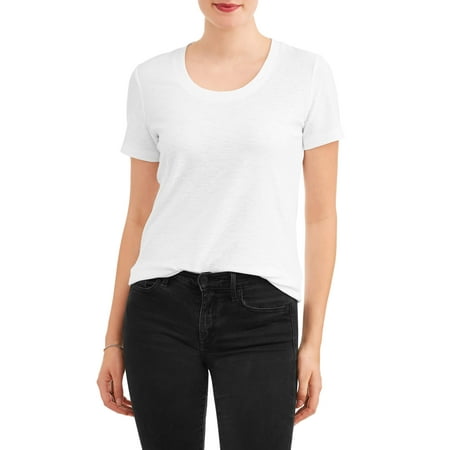 Silk Touch Crewneck Shirt - Women's Short Sleeve Textured Crewneck T-Shirt