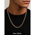thumbnail image 3 of PROSTEEL Men Chain Stainless Steel 14K Gold Plated 6mm Miami Cuban Necklace 20 Inch Birthday Valentines Father Day Jewelry Gifts for Husband Dad, 3 of 8