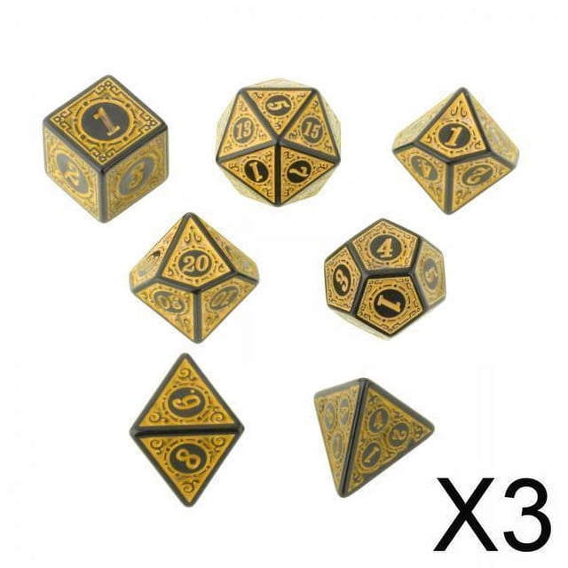 Paquete de 2-4 7 Uds. Dados poliédricos acrílicos antiguos RPG juego de rol juguetes 3 piezas