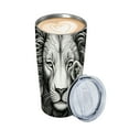 thumbnail image 2 of JEUXUS  Insulated Travel Mug with Handle, Lion Head, Engraving Included (Black), 2 of 7