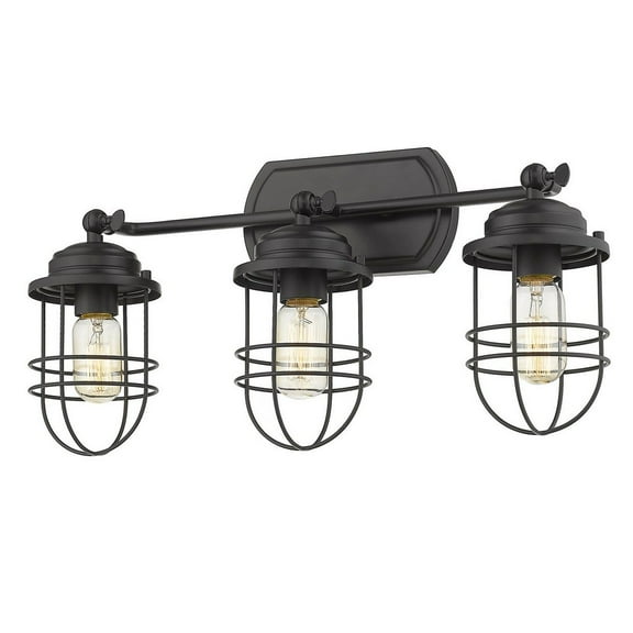 Golden Lighting Seaport 3-light Vanity in Matte Black
