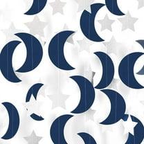 Moon Star Party Decorations Garland - 52Ft Little Star Hanging Decoration Streamers Banner, Eid Ramadan Mubarak Decoration Birthday Wedding Baby Shower Party Decor