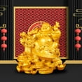 thumbnail image 4 of Resin Buddha Statue Chinese Style Decors Miniature Fengshui Statues Sculpture Buddhist for Tabletop Temple Religious Decors Crafted , Golden, 4 of 8