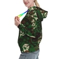 thumbnail image 2 of Fotbe Camouflage Skull Pattern Womens Long Sleeve Hoodie, Pullover Hooded Sweatshirt, Kangaroo Pocket Hoodie with Eye-catching Drawstrings-, 2 of 7