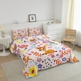 thumbnail image 2 of Cute Comforter Set ,Floral Deer Bedding for Full Bed,Colorful Vintage Deer Flower Tulip Down Alternative,Cartoon Duvet Insert with 2 Pillowcases, 2 of 6